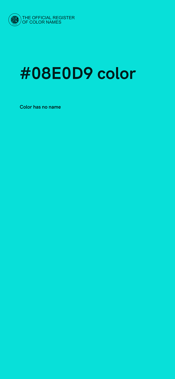 #08E0D9 color image