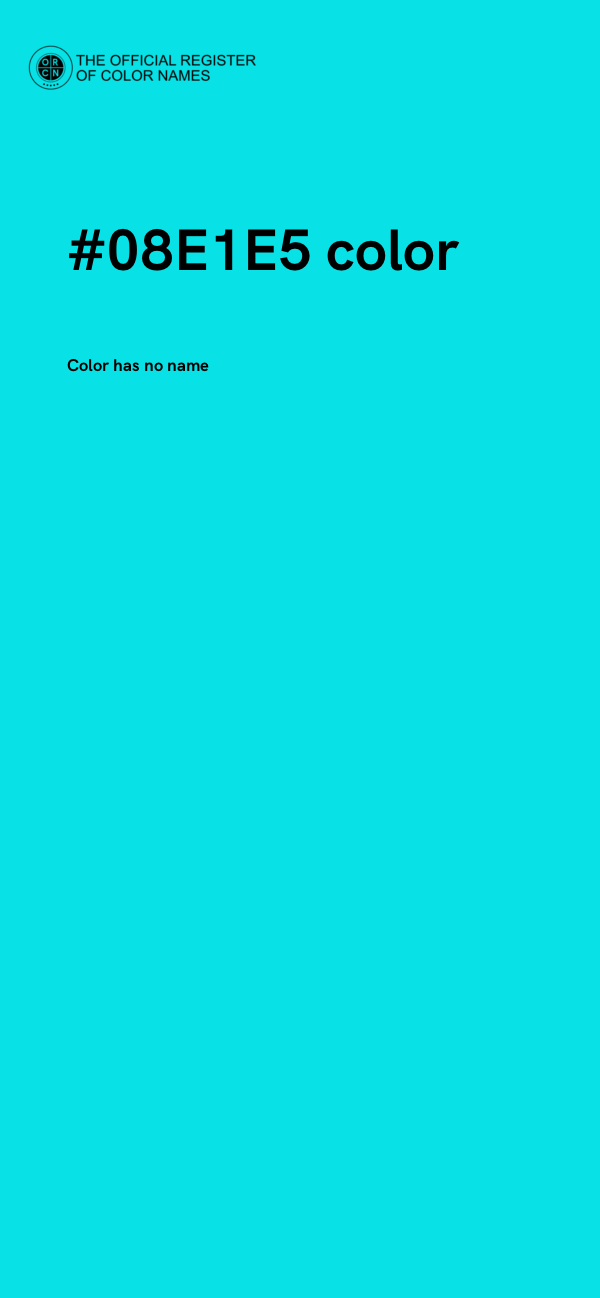 #08E1E5 color image