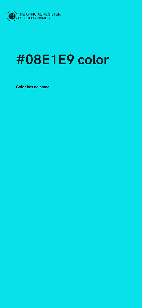 #08E1E9 color image