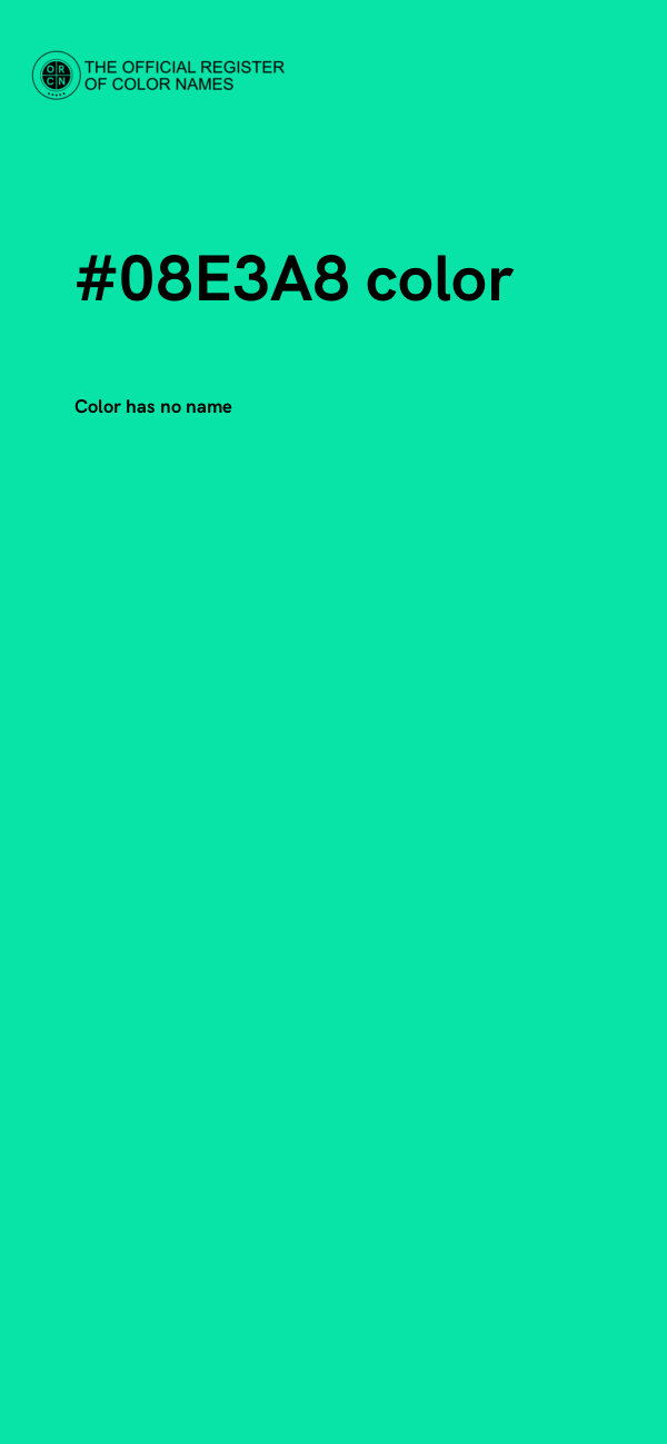 #08E3A8 color image
