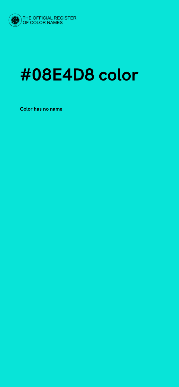 #08E4D8 color image