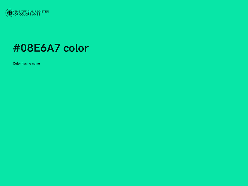 #08E6A7 color image