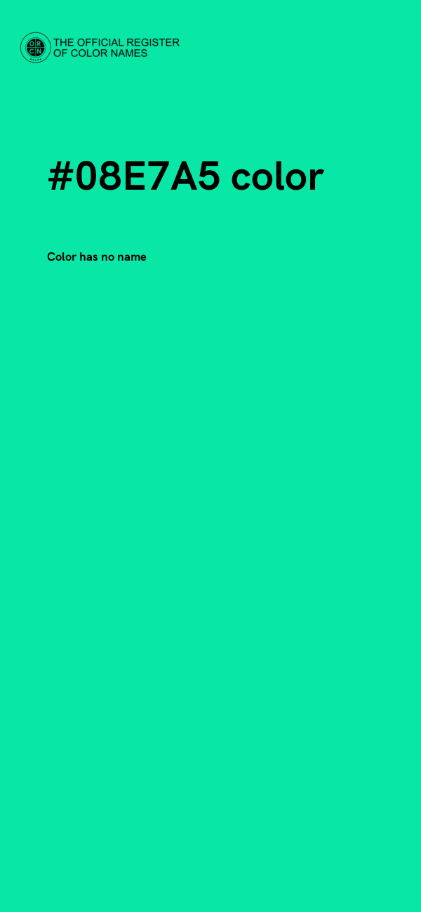 #08E7A5 color image