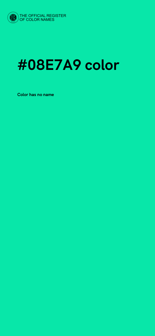 #08E7A9 color image