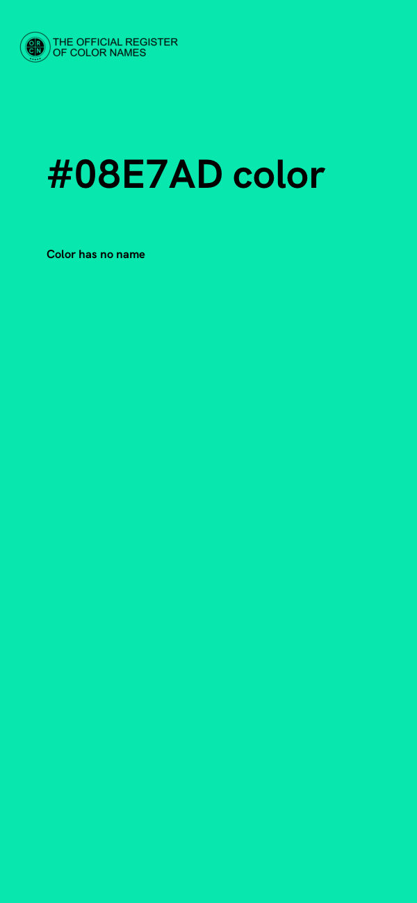 #08E7AD color image