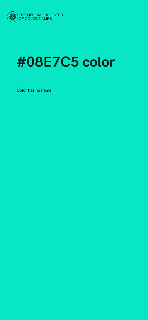 #08E7C5 color image
