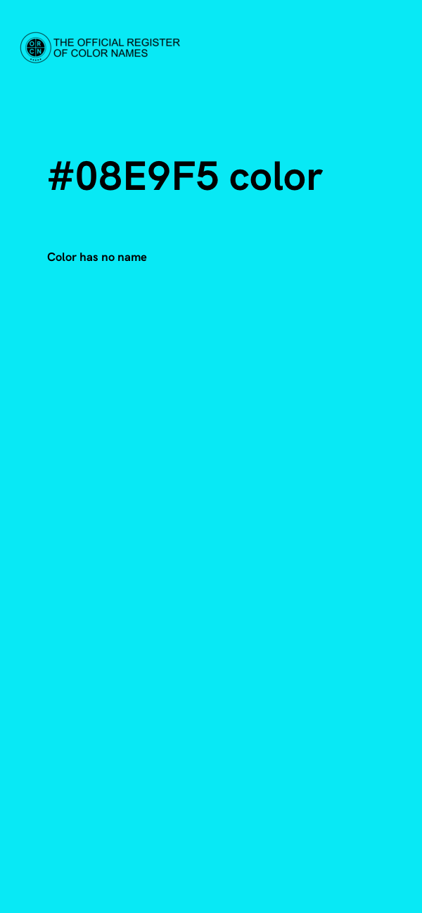 #08E9F5 color image