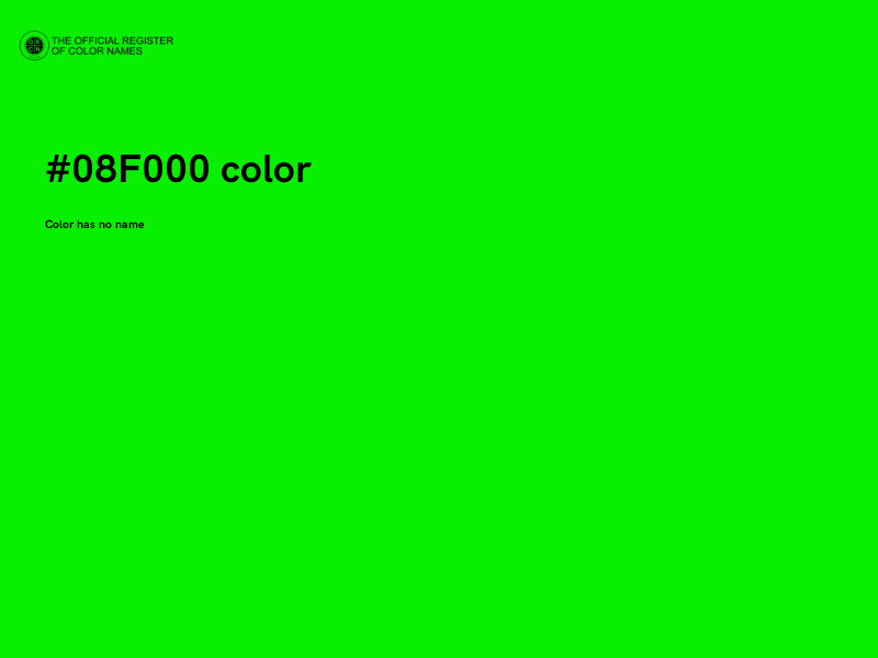 #08F000 color image