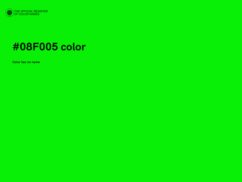 #08F005 color image