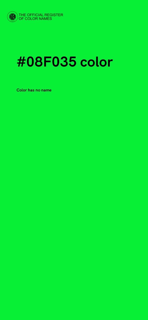 #08F035 color image