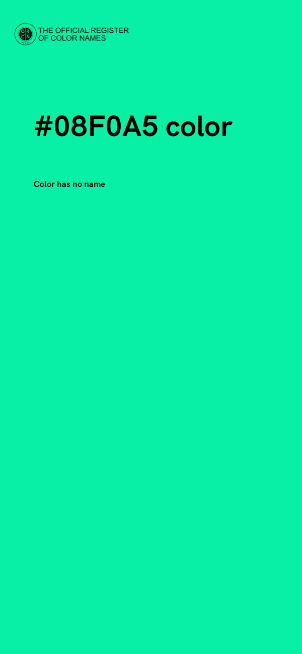 #08F0A5 color image
