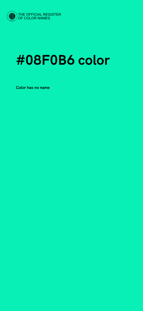 #08F0B6 color image