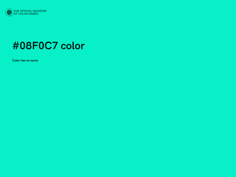 #08F0C7 color image