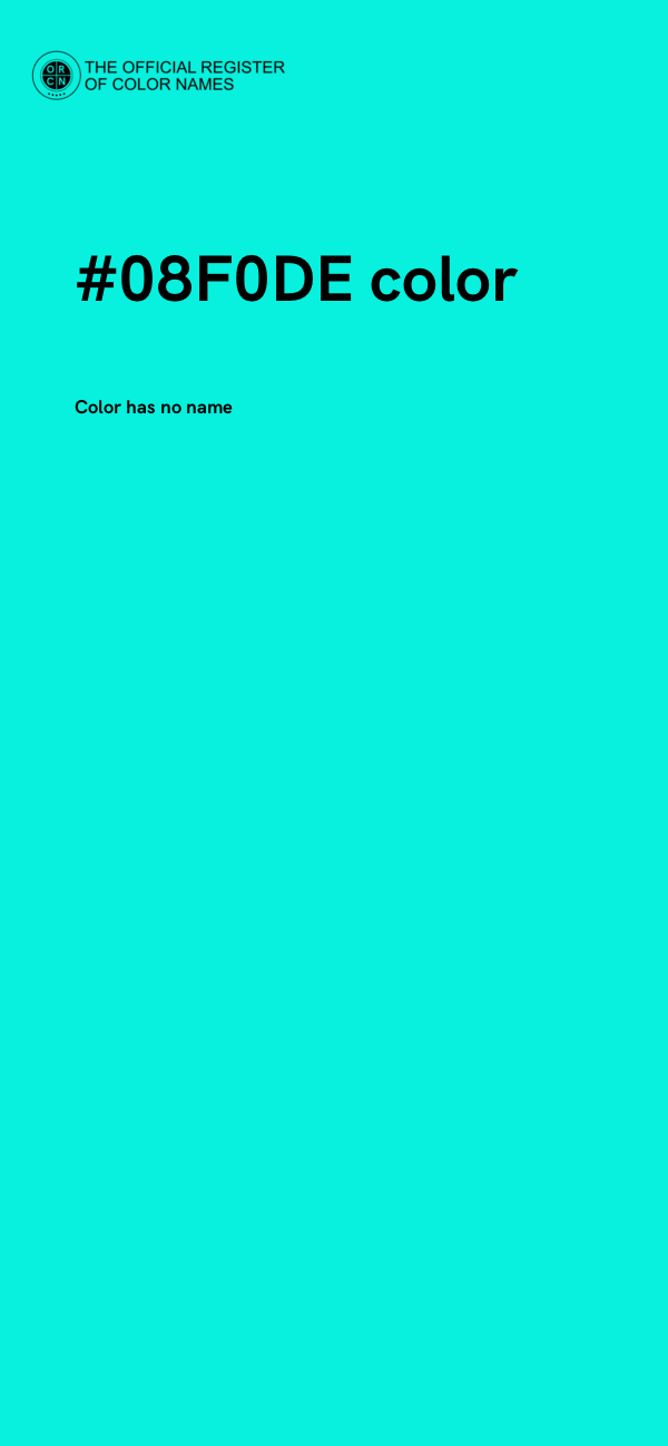 #08F0DE color image