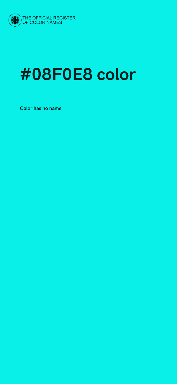 #08F0E8 color image