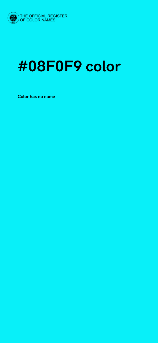 #08F0F9 color image