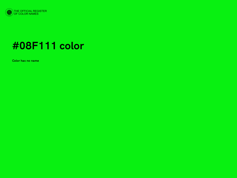 #08F111 color image