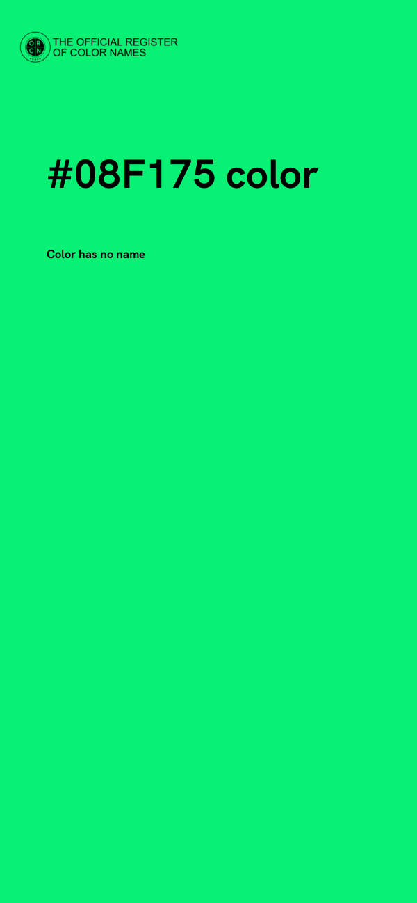 #08F175 color image