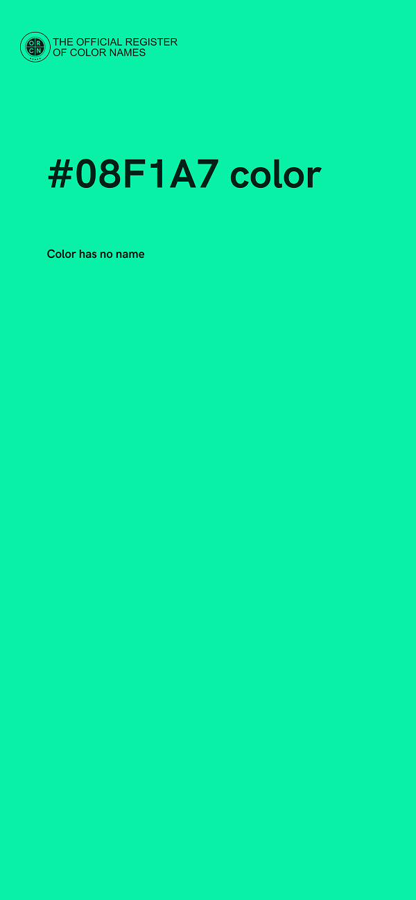 #08F1A7 color image