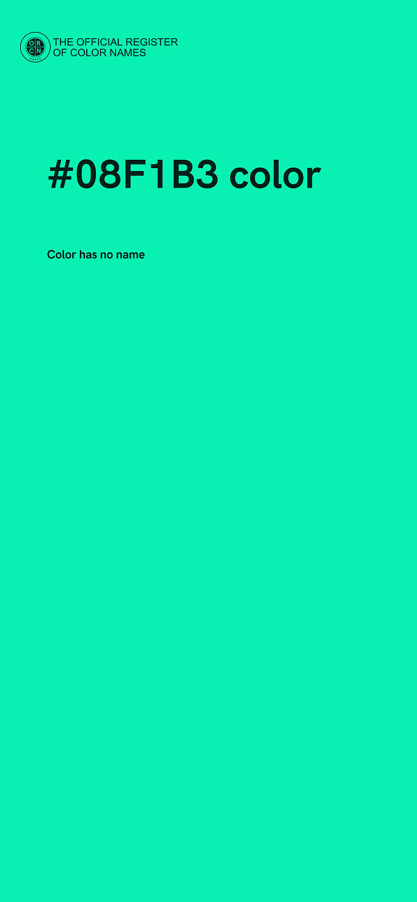 #08F1B3 color image