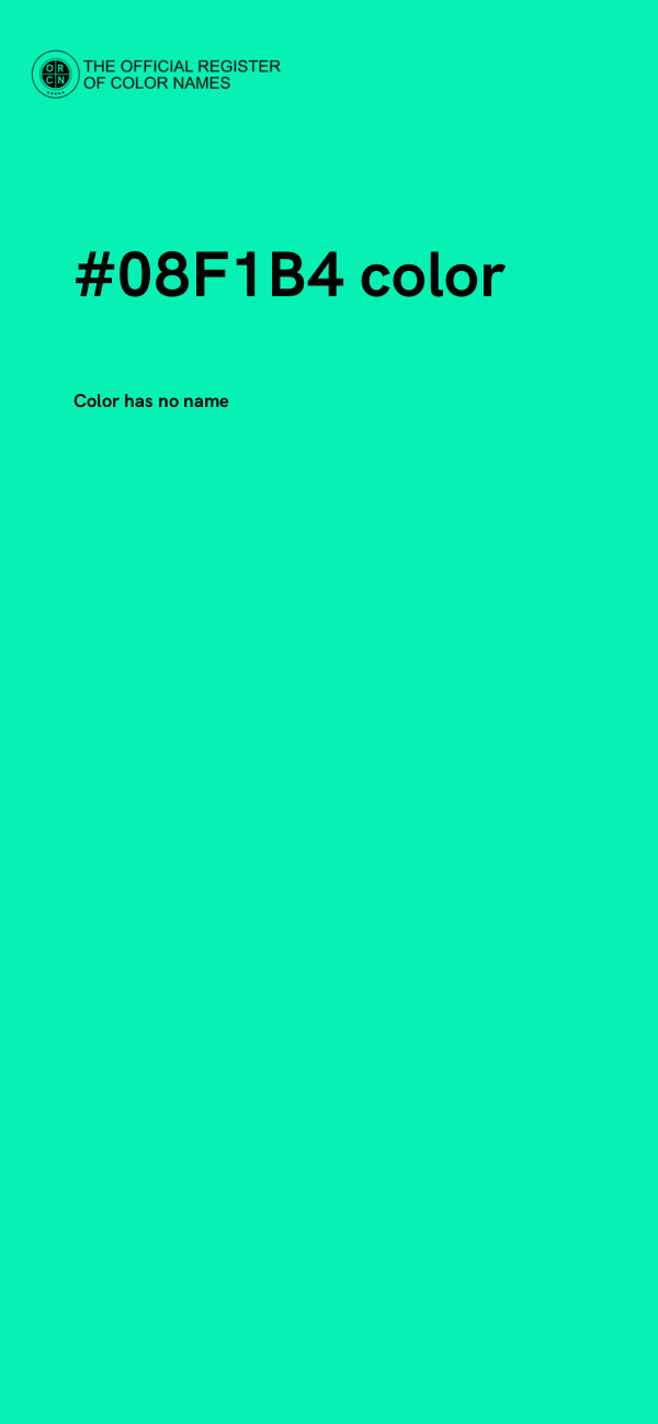 #08F1B4 color image
