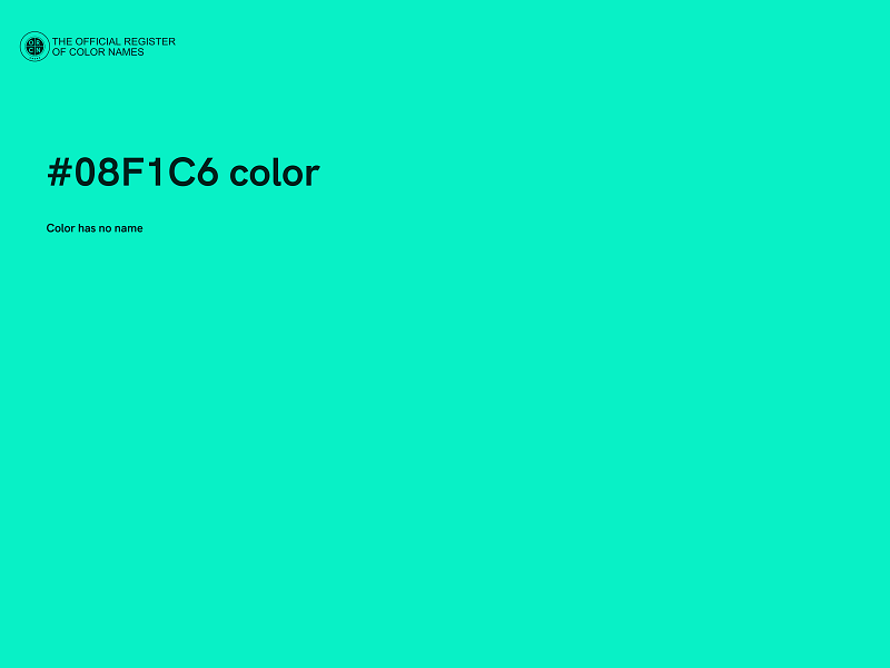 #08F1C6 color image