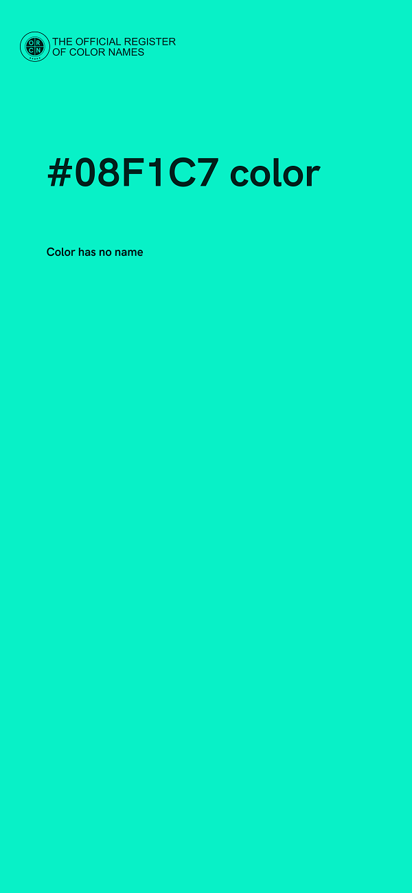 #08F1C7 color image