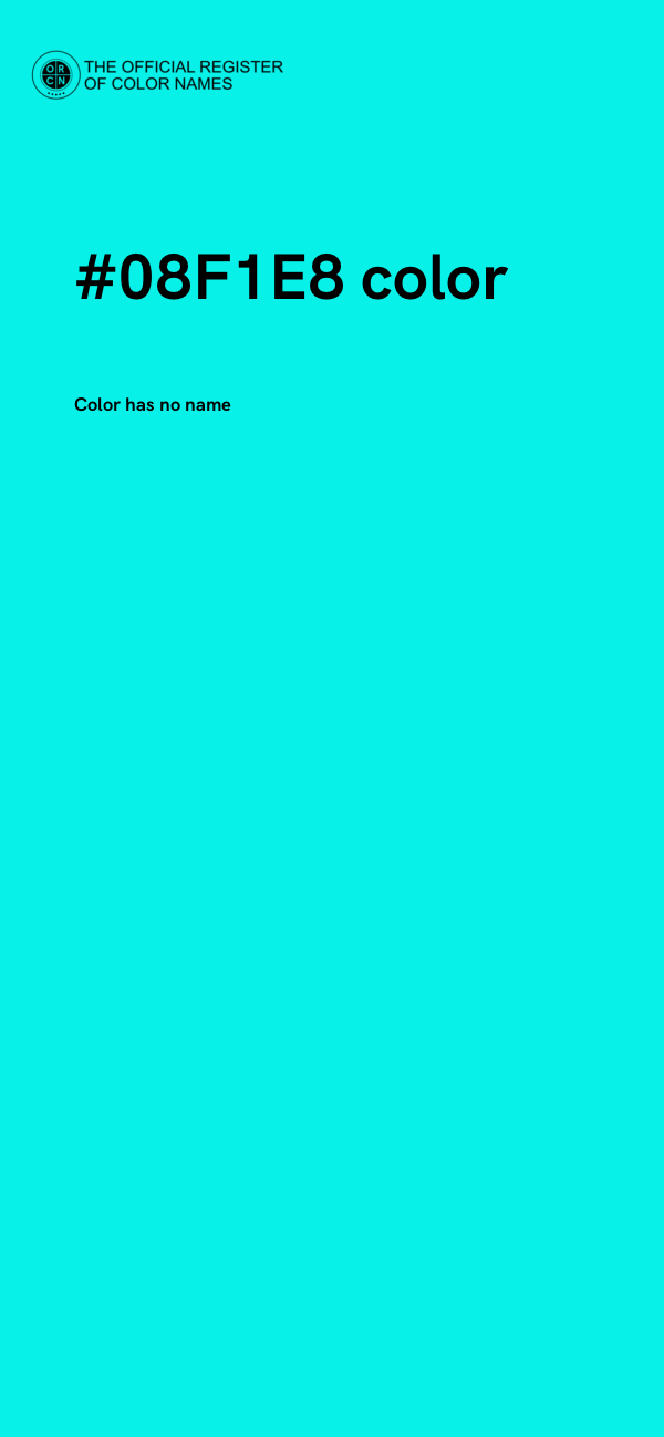 #08F1E8 color image