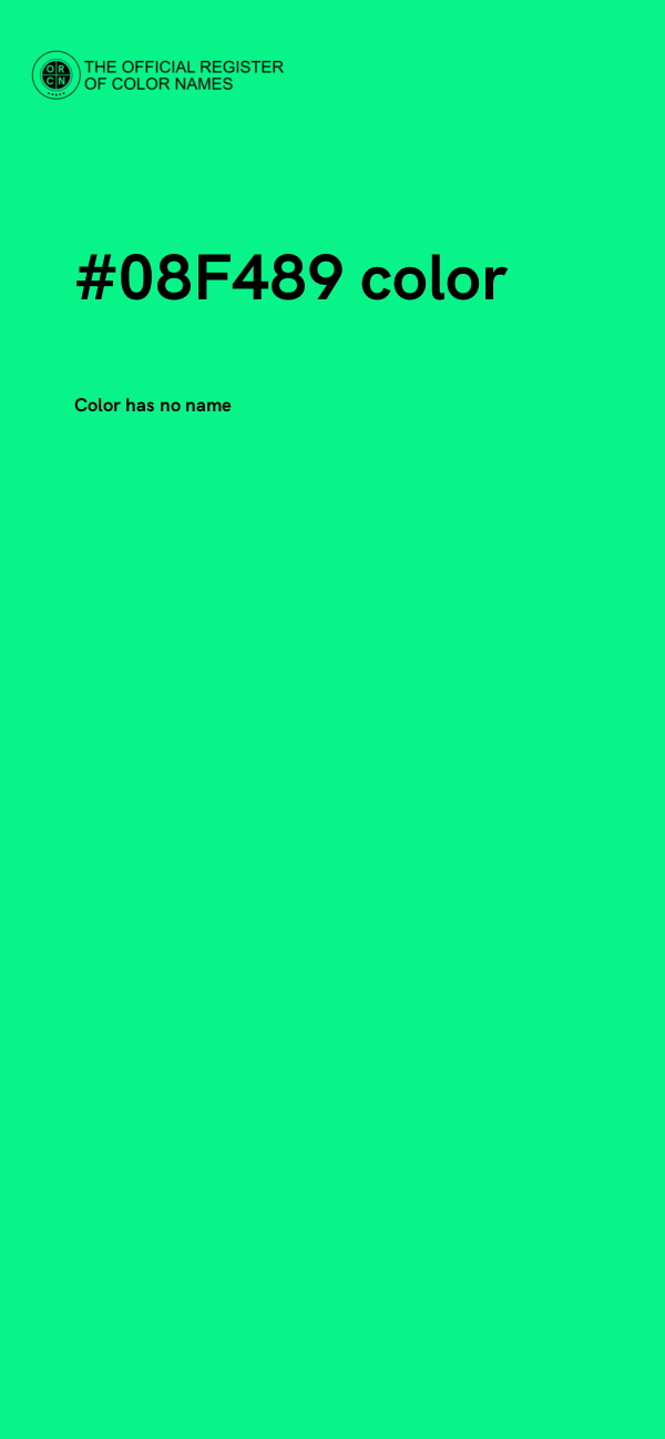 #08F489 color image