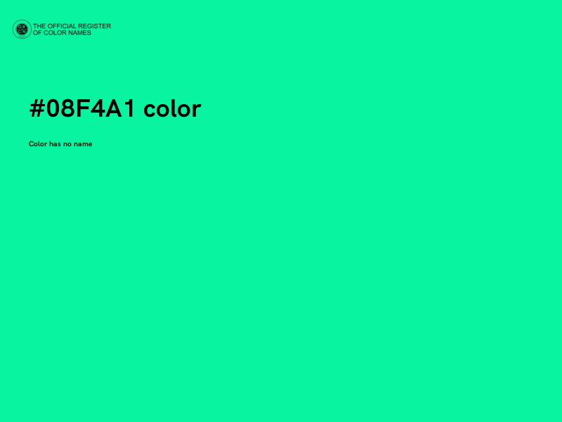 #08F4A1 color image