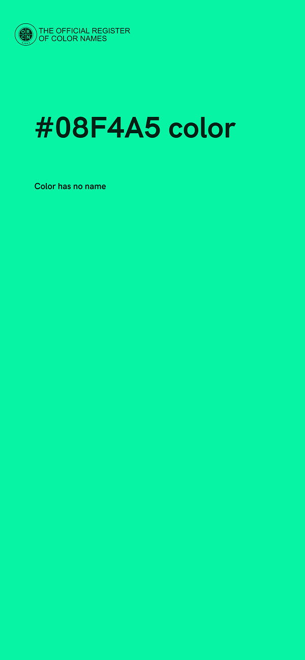 #08F4A5 color image