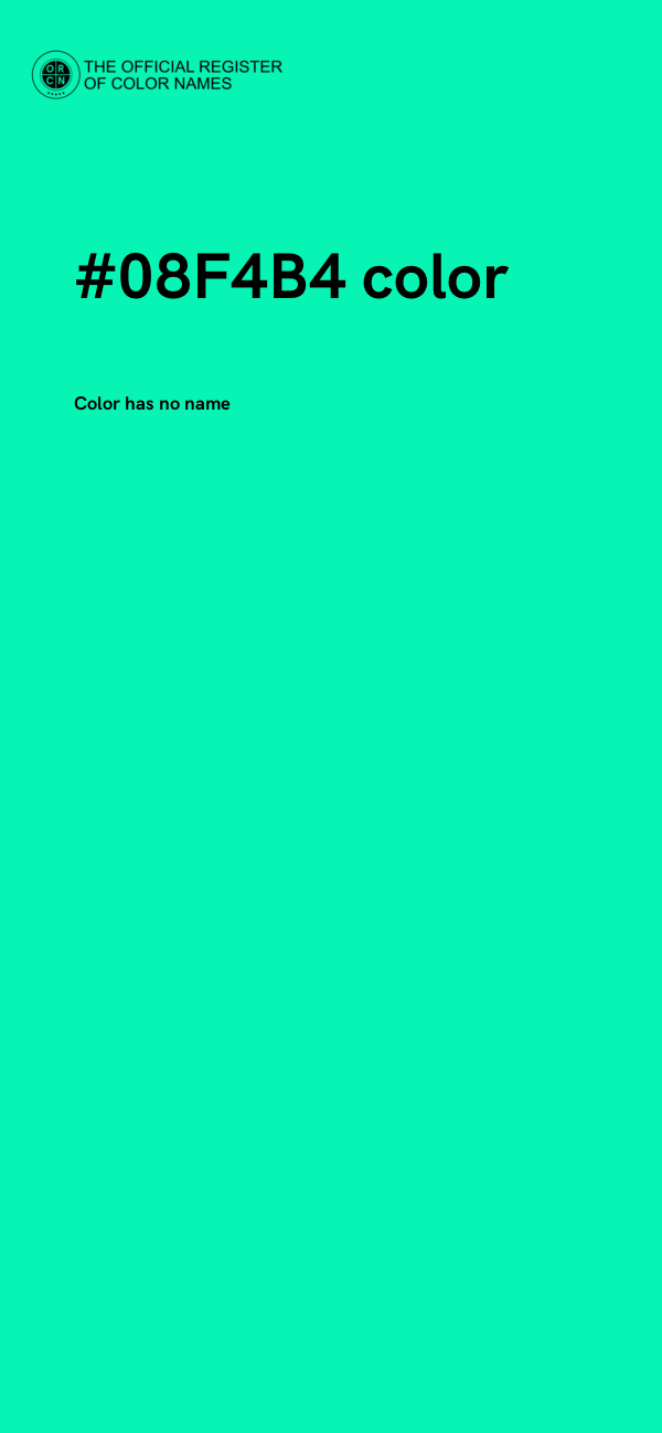 #08F4B4 color image