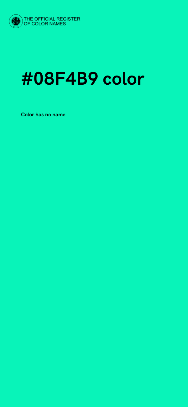 #08F4B9 color image
