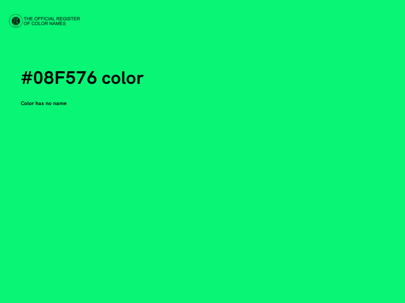 #08F576 color image
