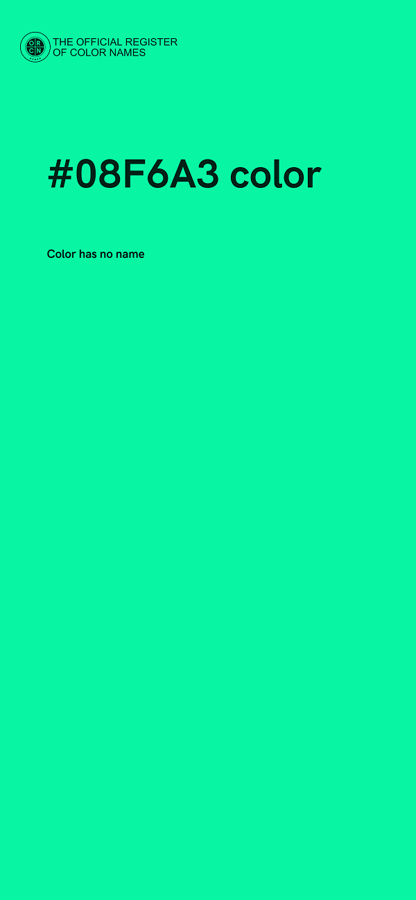 #08F6A3 color image
