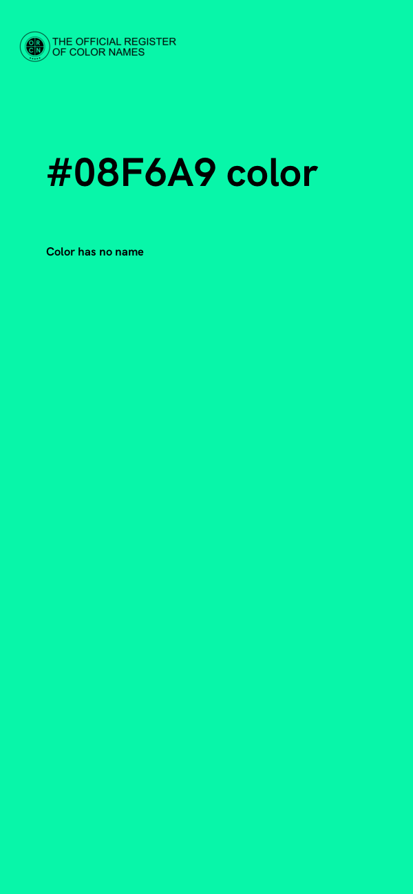 #08F6A9 color image