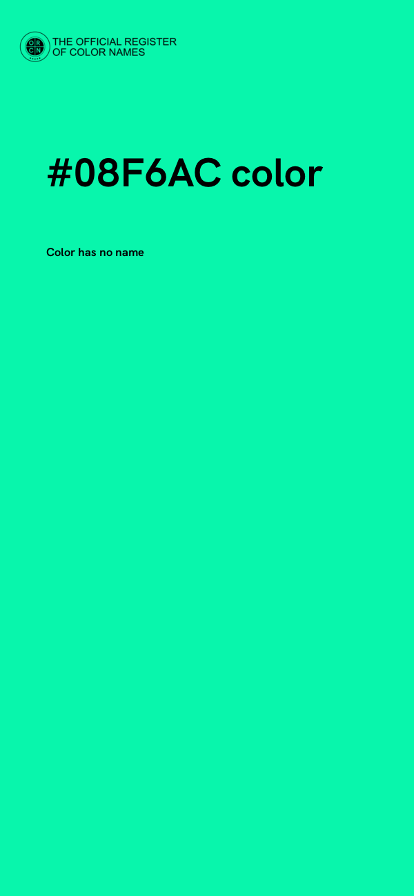 #08F6AC color image