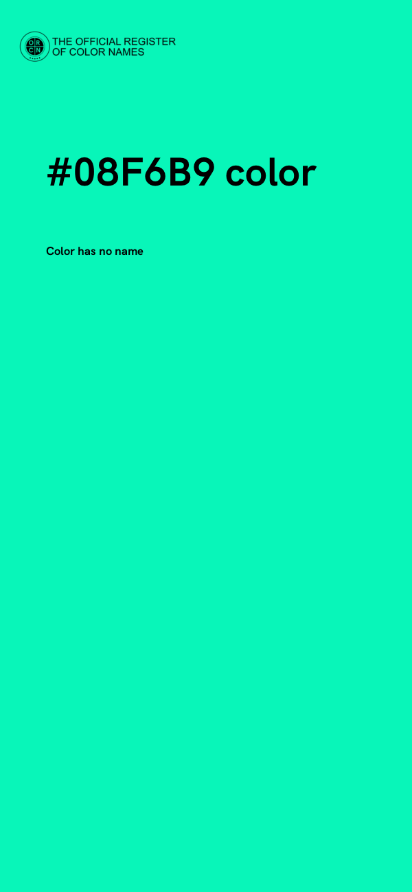 #08F6B9 color image