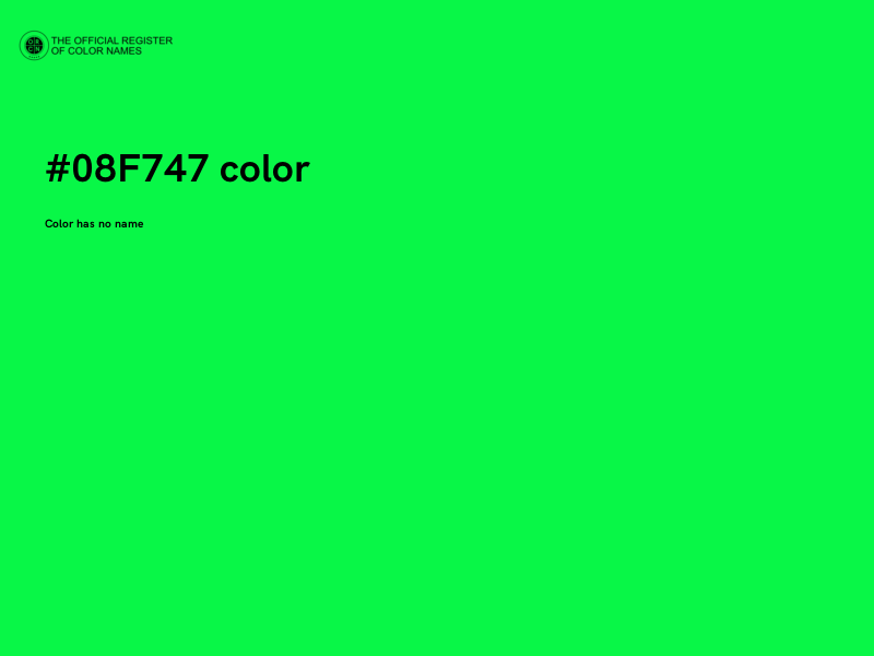 #08F747 color image