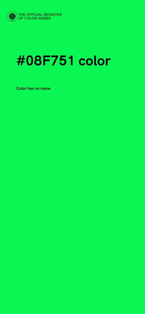 #08F751 color image