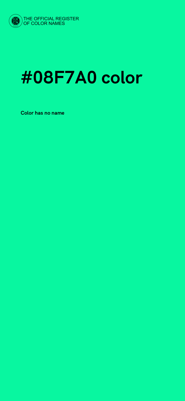 #08F7A0 color image