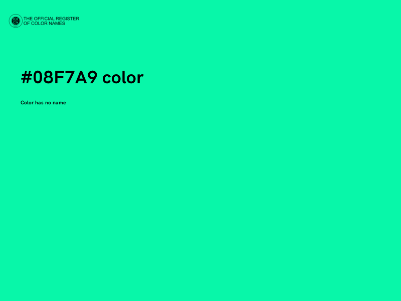 #08F7A9 color image