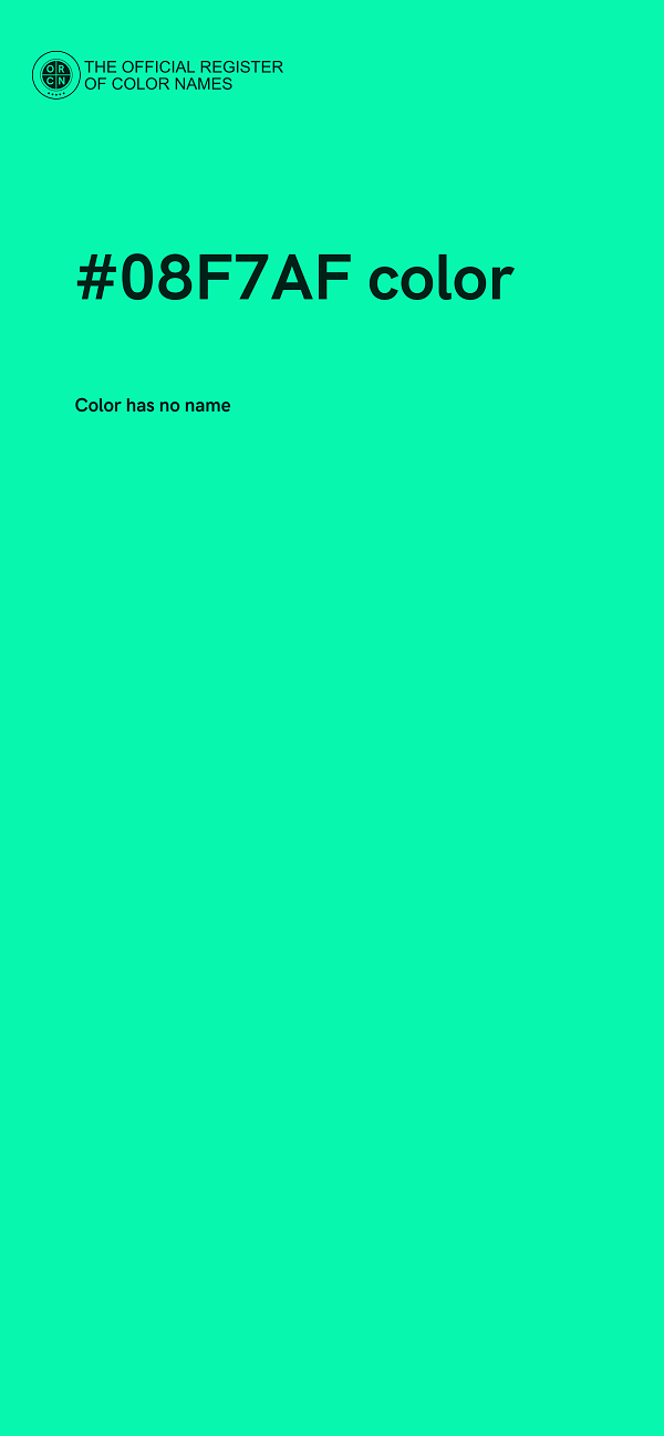 #08F7AF color image