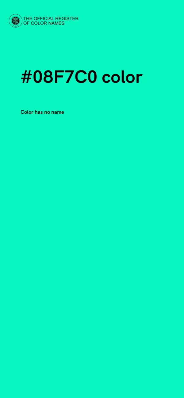 #08F7C0 color image