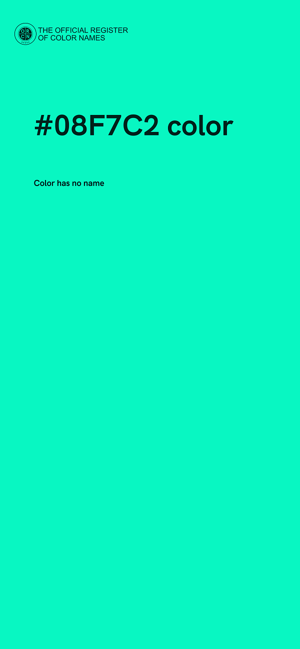 #08F7C2 color image