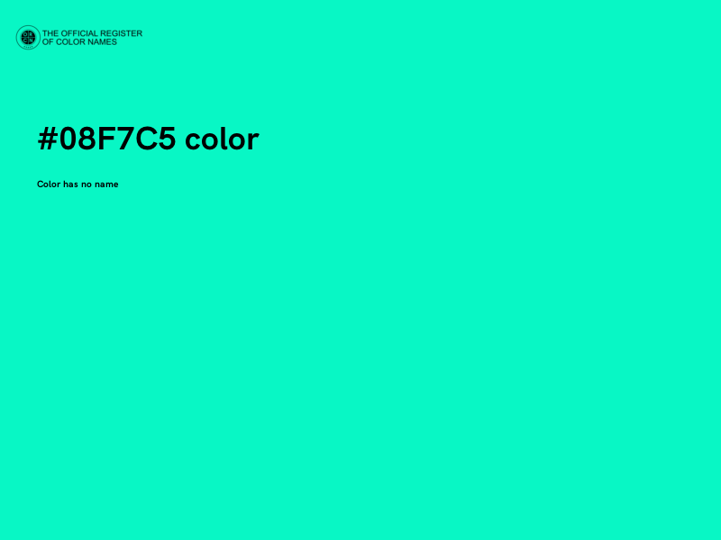 #08F7C5 color image