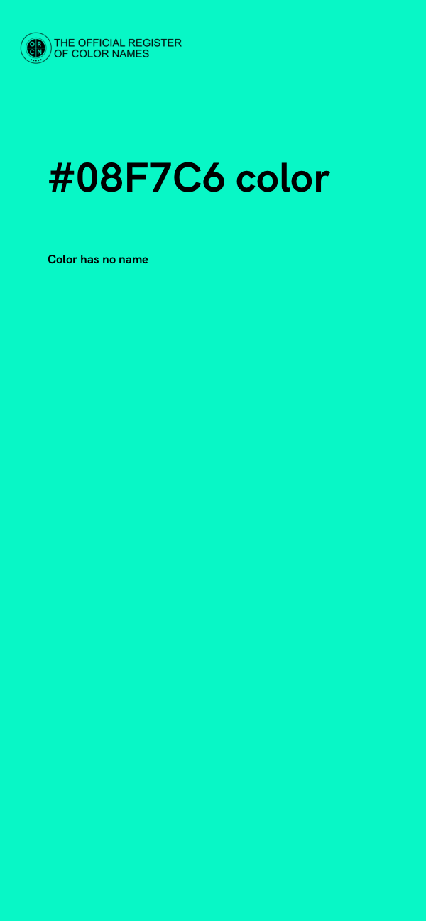 #08F7C6 color image