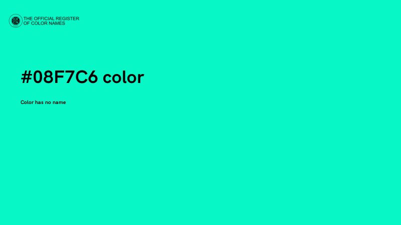 #08F7C6 color image