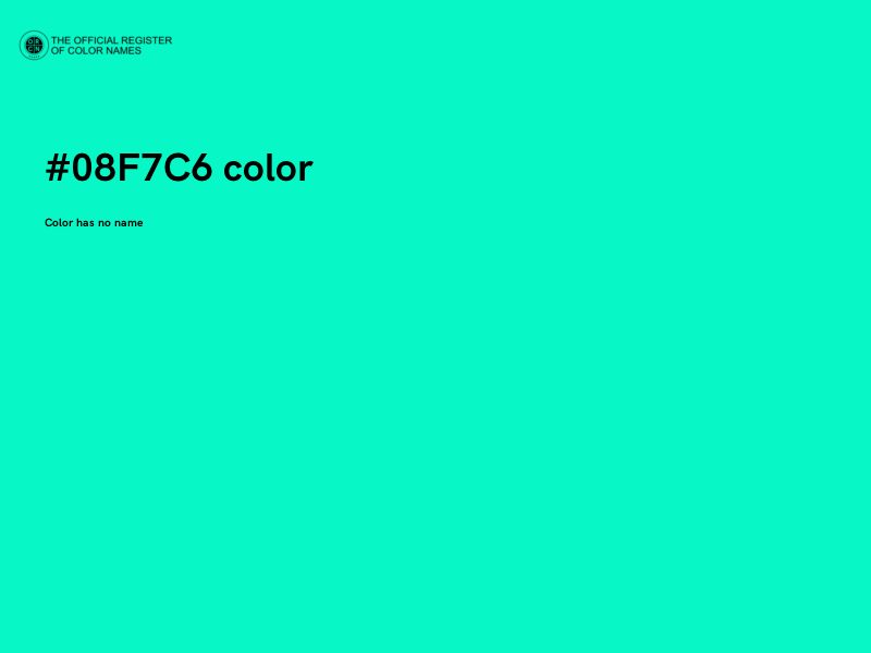#08F7C6 color image