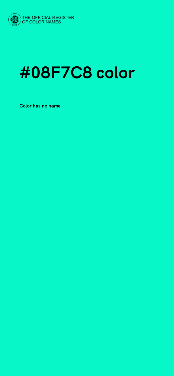 #08F7C8 color image